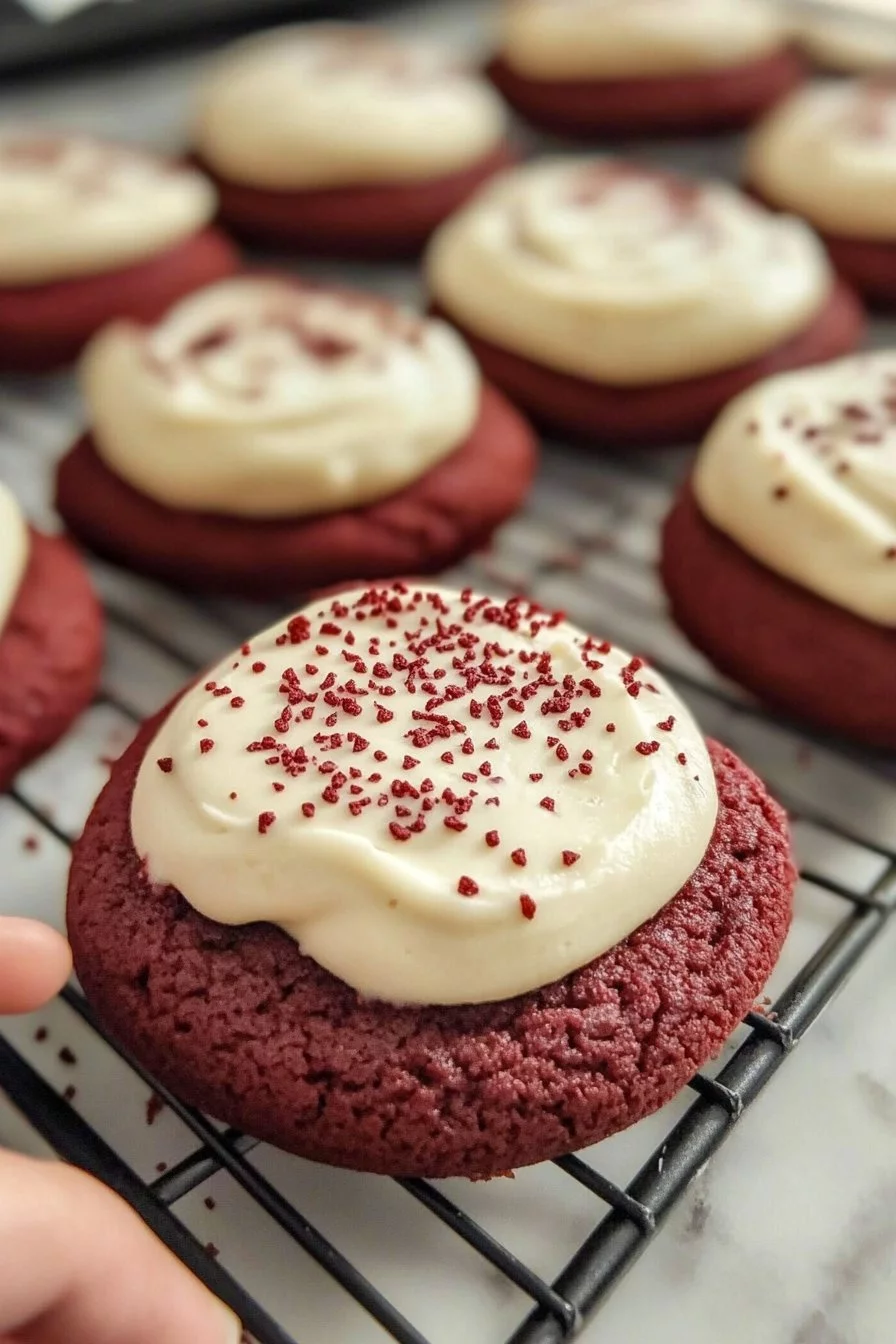 Red Velvet Cookies with Cream Cheese Frosting