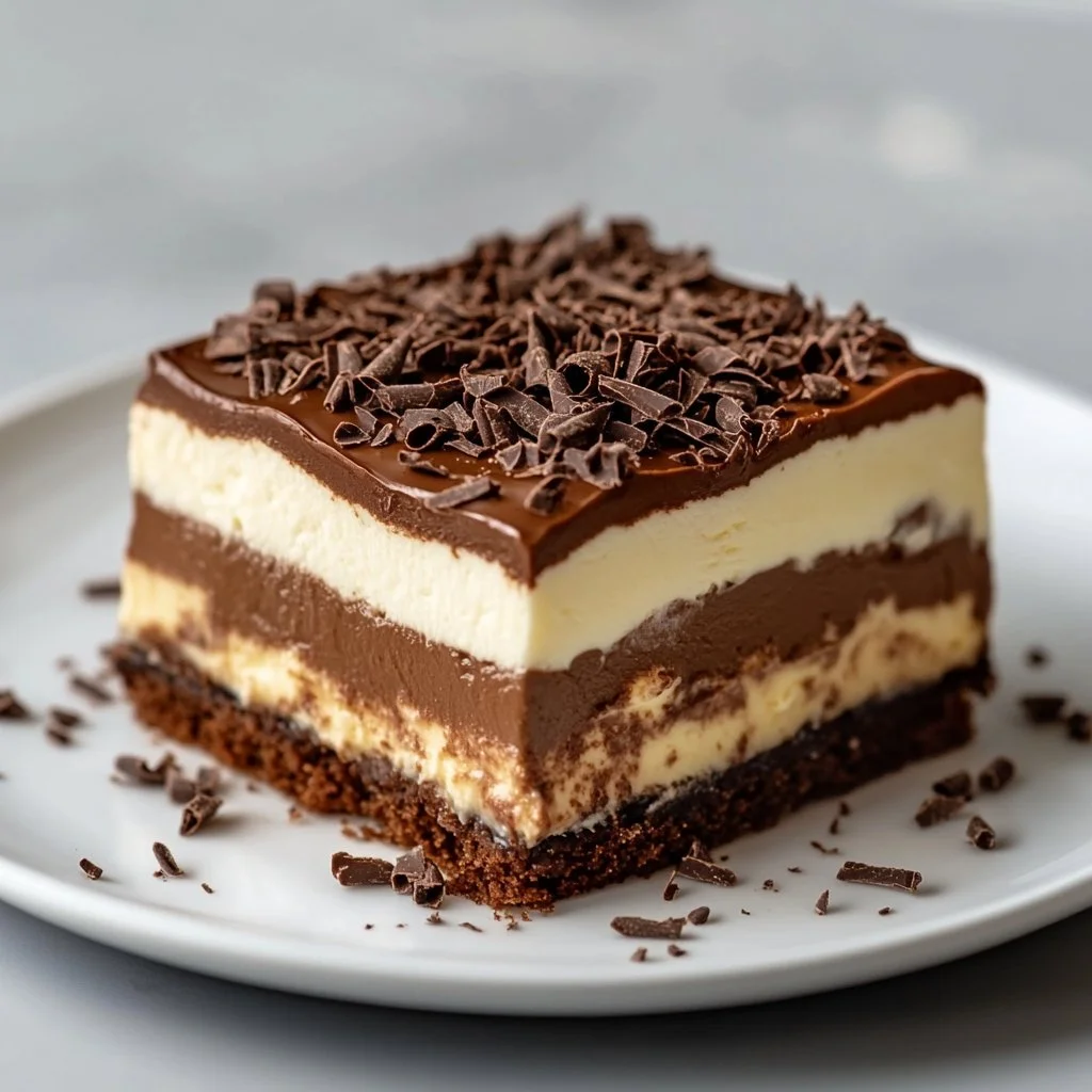 No Bake Chocolate Eclair Cake