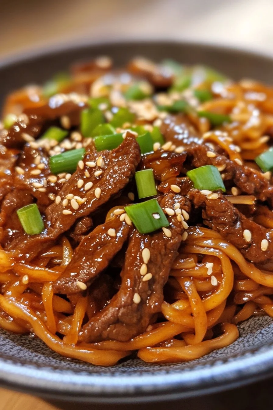 Sticky Beef Noodles