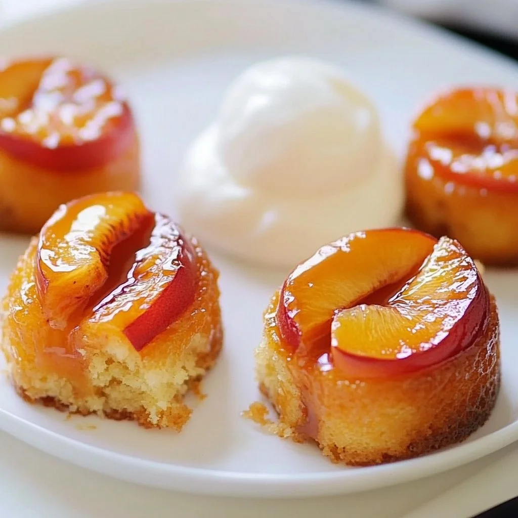 Peach Upside Down Mini Cakes 11 Peach Upside Down Mini Cakes