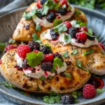 Pechugas Navideñas Rellenas Con Crema de Frutos Rojos y Chipotle Ahumado