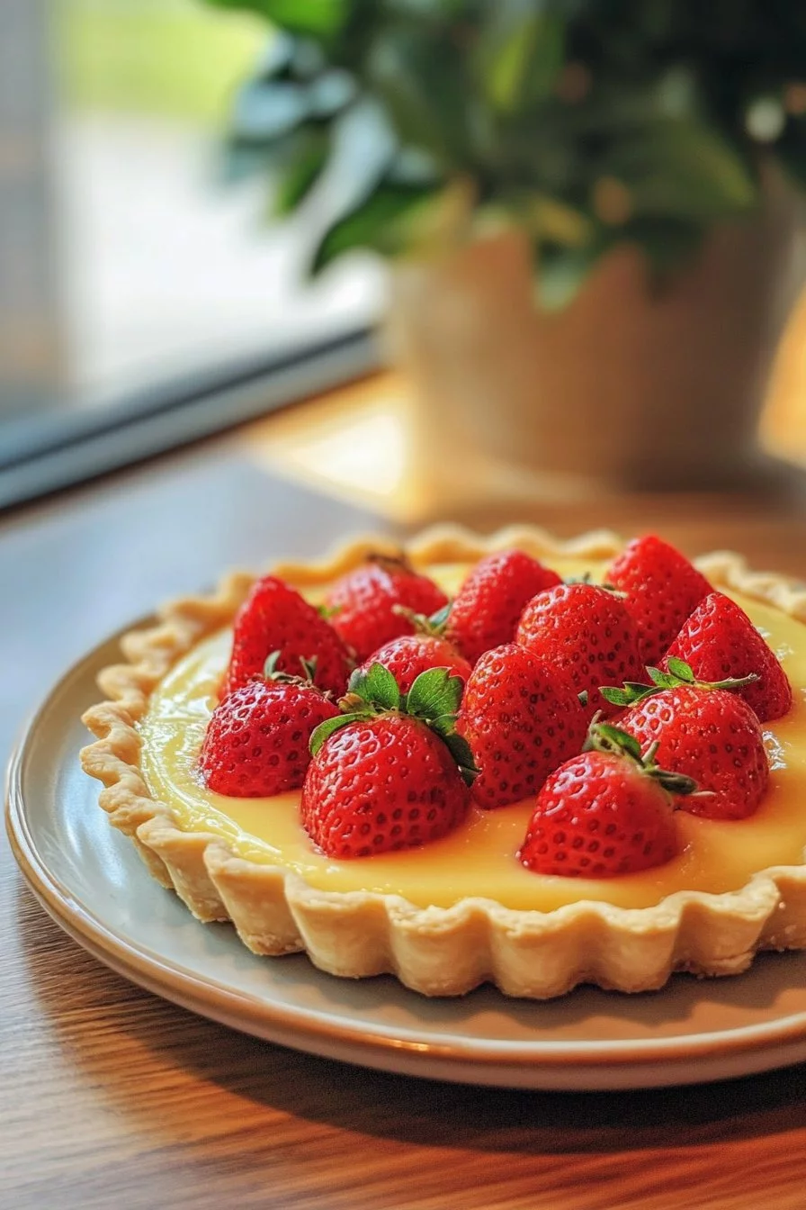 Vanilla Custard & Strawberry Tart