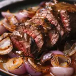 Roasted Beef Tenderloin With French Onions and Horseradish Sauce