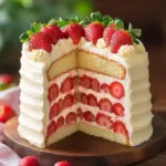 VANILLA CAKE WITH STRAWBERRY FILLING