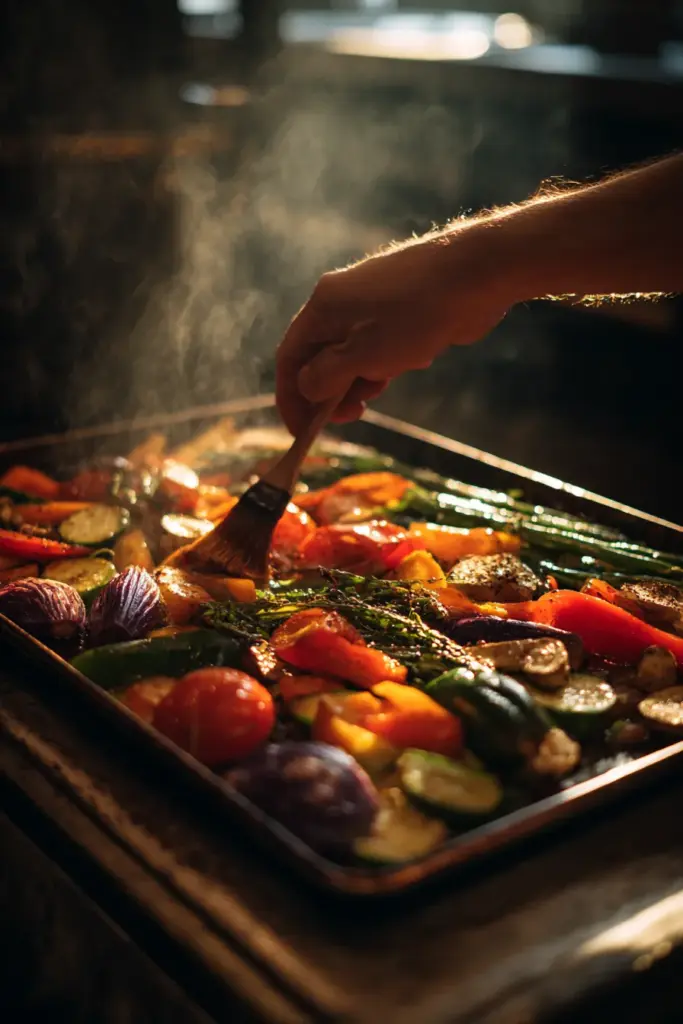 The Complete Guide to Garlic & Herb Roasted Vegetables 32 Brushing Glaze at the End