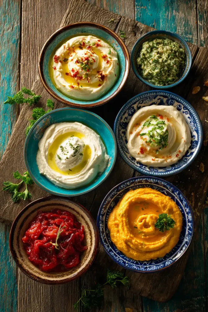 Variety of Dips Spread