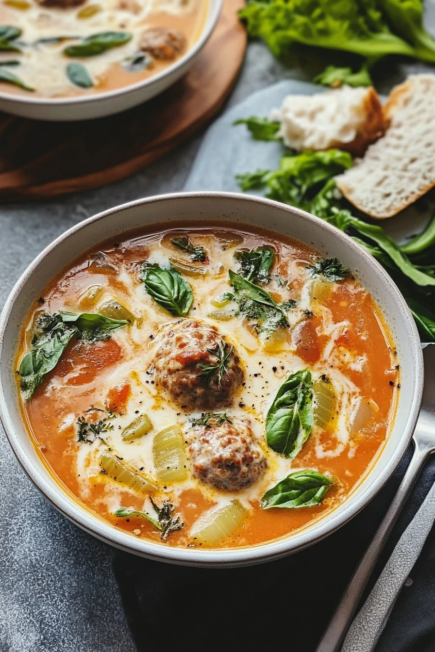 Creamy Italian Meatball Soup