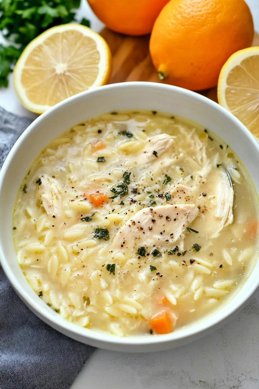 Creamy Lemon Chicken Orzo Soup