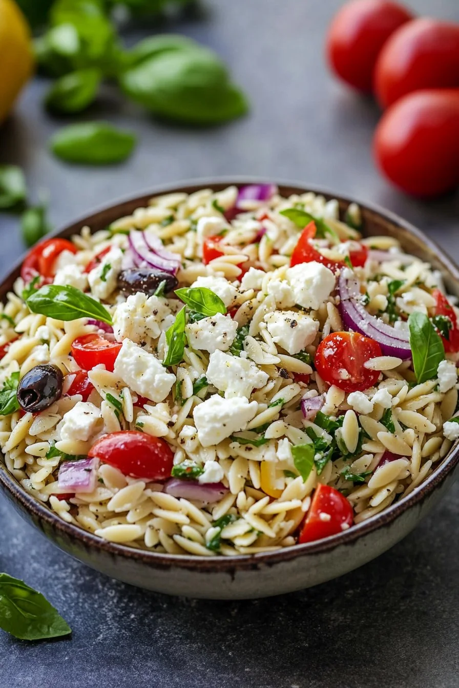 Easy Lemon Orzo Salad with Feta