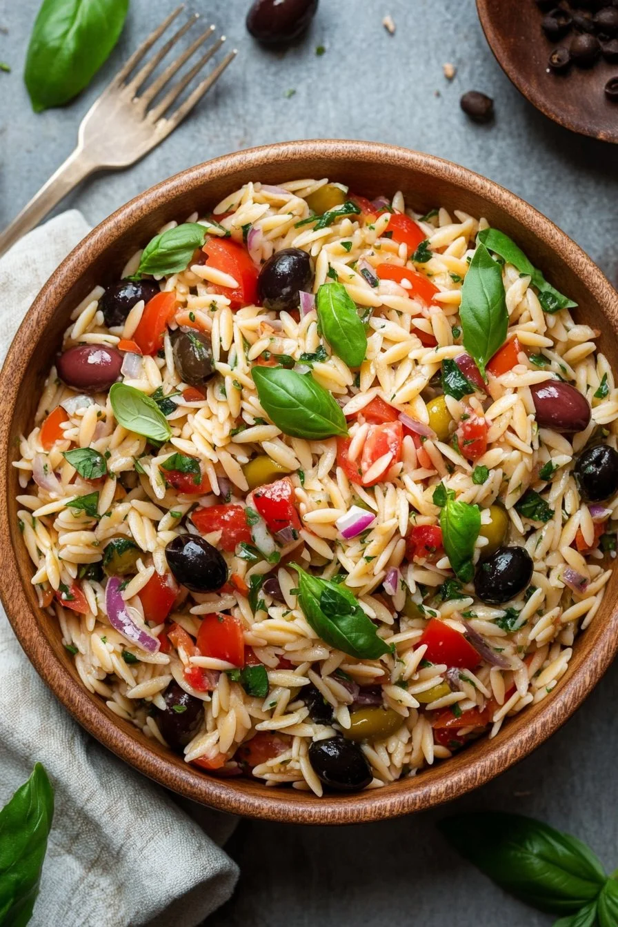 Easy Orzo Olive Salad