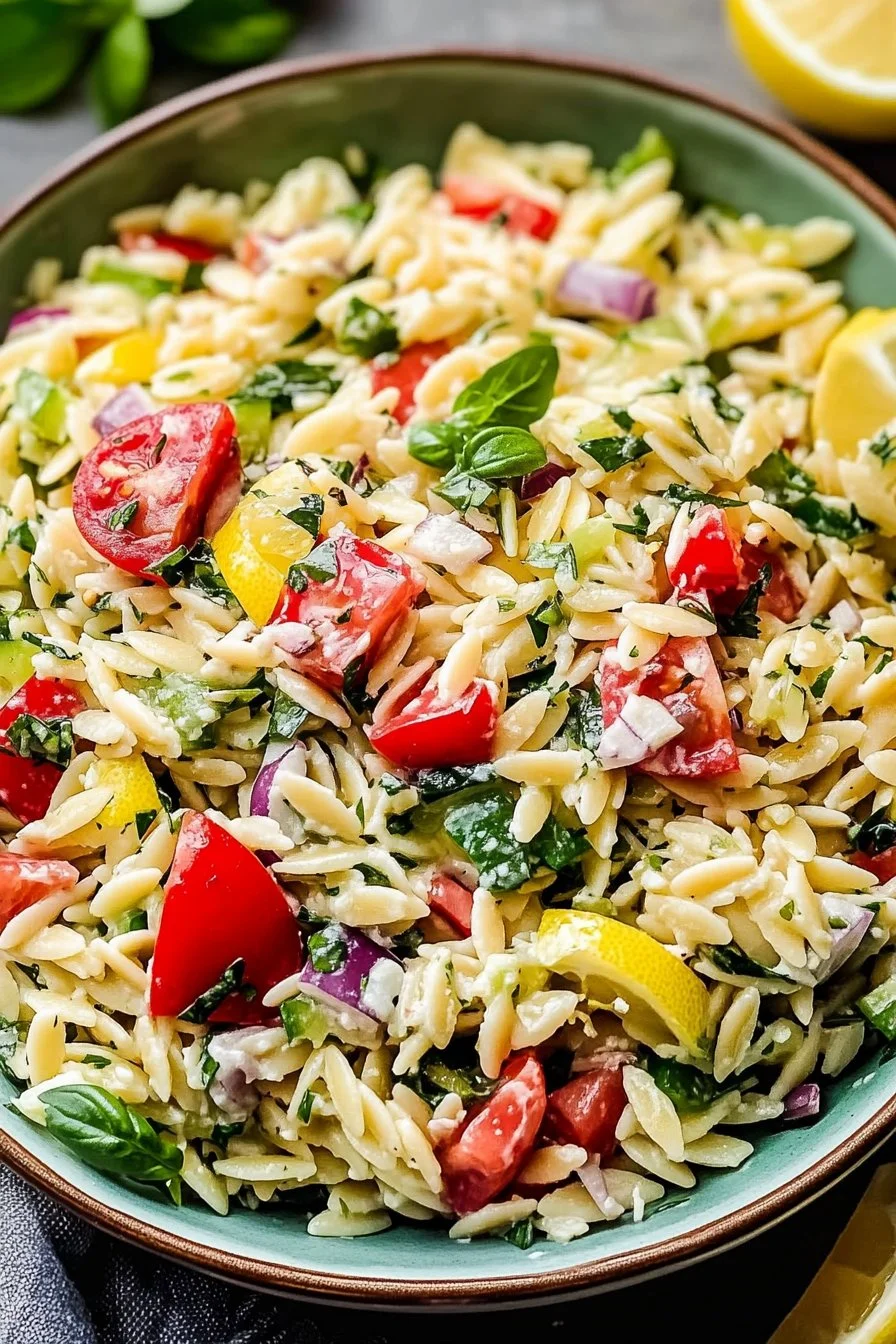 Easy Orzo Salad with Lemon Dressing