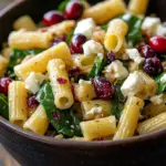 Feta & Cranberry Rigatoni Salad with Lemon Vinaigrette