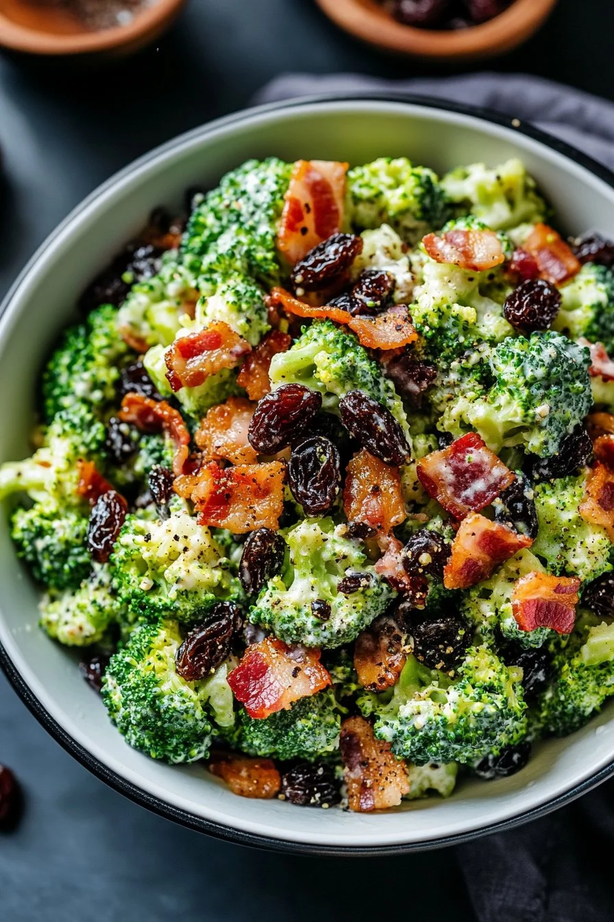 Flavorful Broccoli Raisin Salad with Bacon