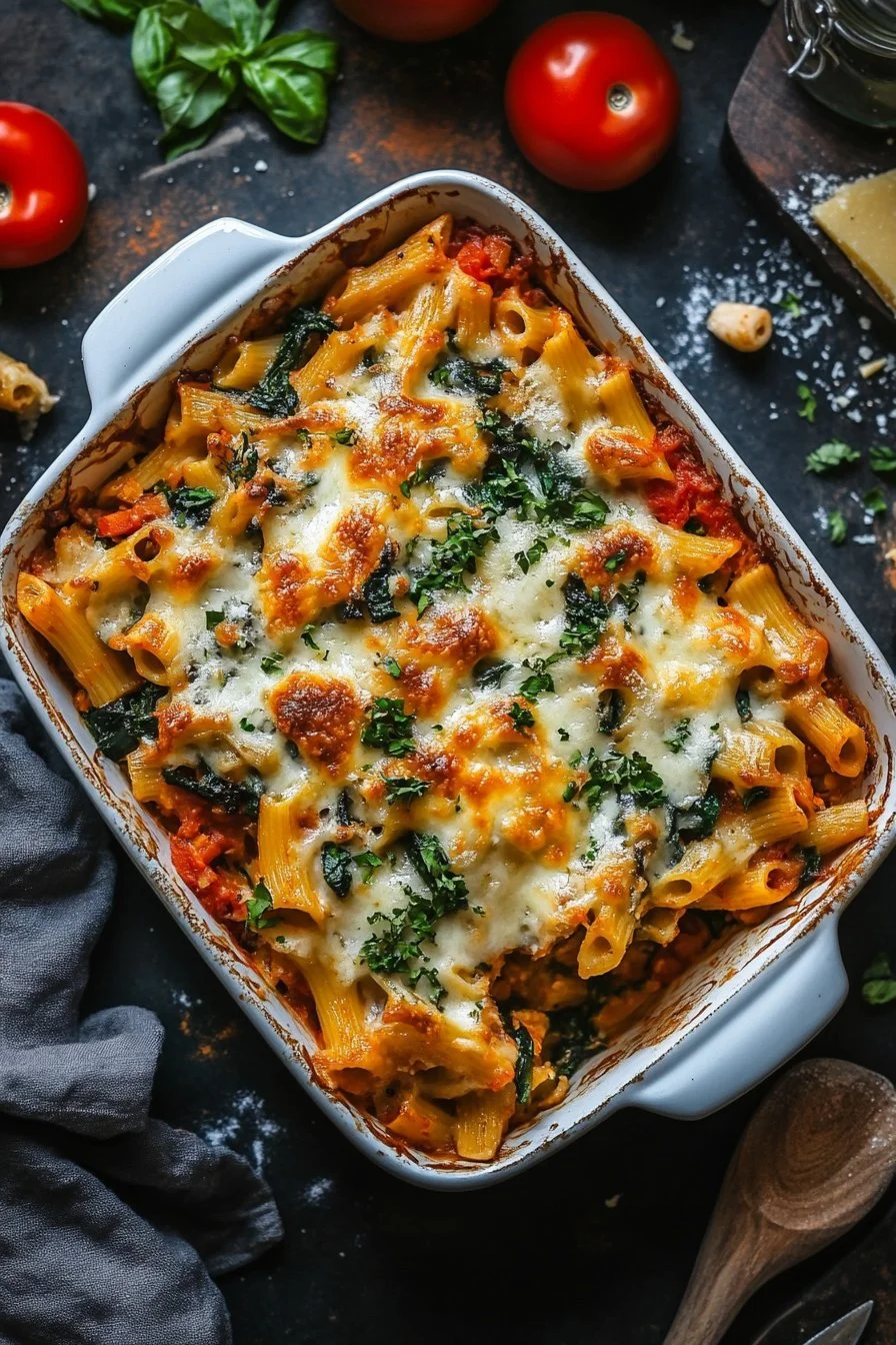 Healthy Mediterranean Vegetable Pasta Bake