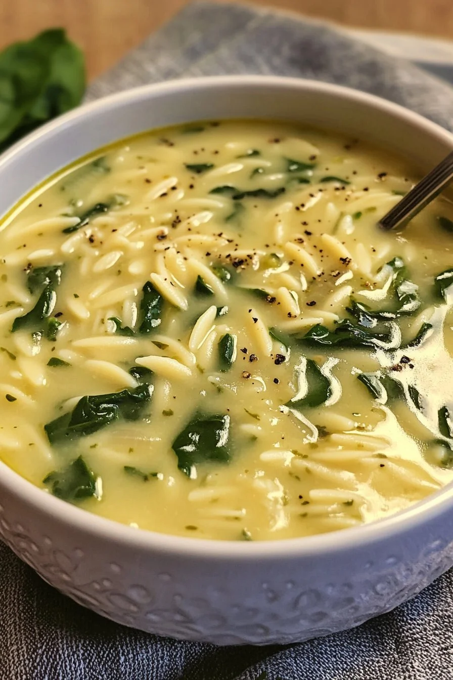 Healthy Spinach Orzo Soup