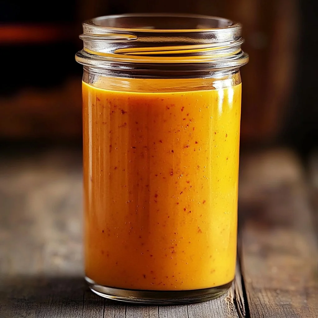 Bowl of homemade French dressing with fresh herbs and ingredients