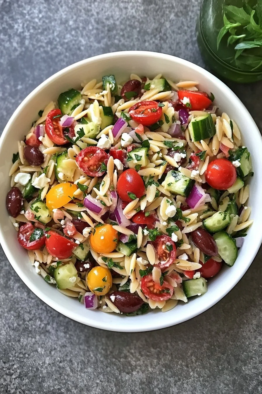 Mediterranean Orzo Pasta Salad | An Easy, Flavor-Packed Greek Salad!