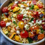 Orzo Salad with Roasted Veggies and Feta