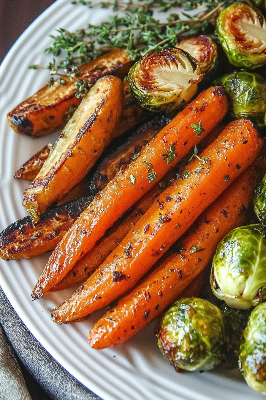 Roasted Carrots and Brussels Sprouts