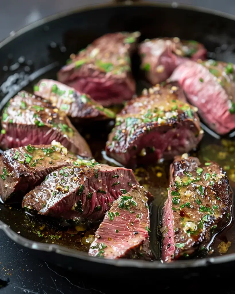 Sizzling Venison Backstrap Drenched In Divine Garlic Herb Butter - A Culinary Sensation