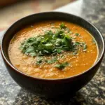 Spicy Sesame Carrot Soup with Red Lentils