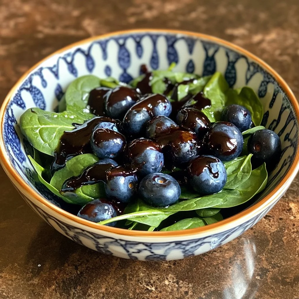 Blueberry Spinach Salad with Honey Balsamic Dressing