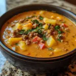 Cheesy Hamburger Potato Soup