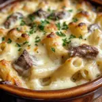 Creamy Venison Alfredo Pasta Bake