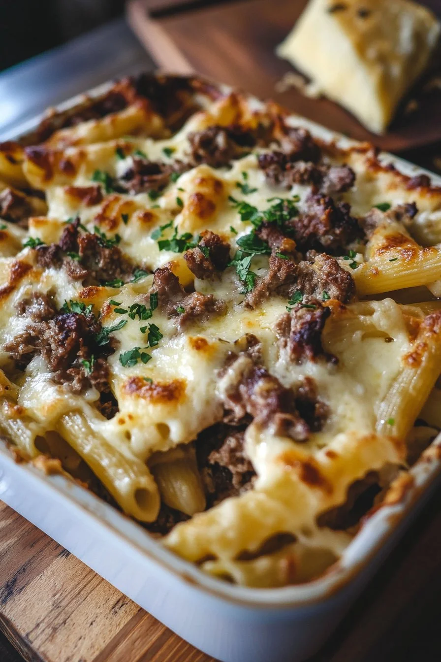Creamy Venison Alfredo Pasta Bake