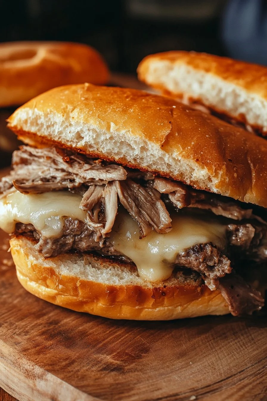 Crockpot French Dip Sandwiches