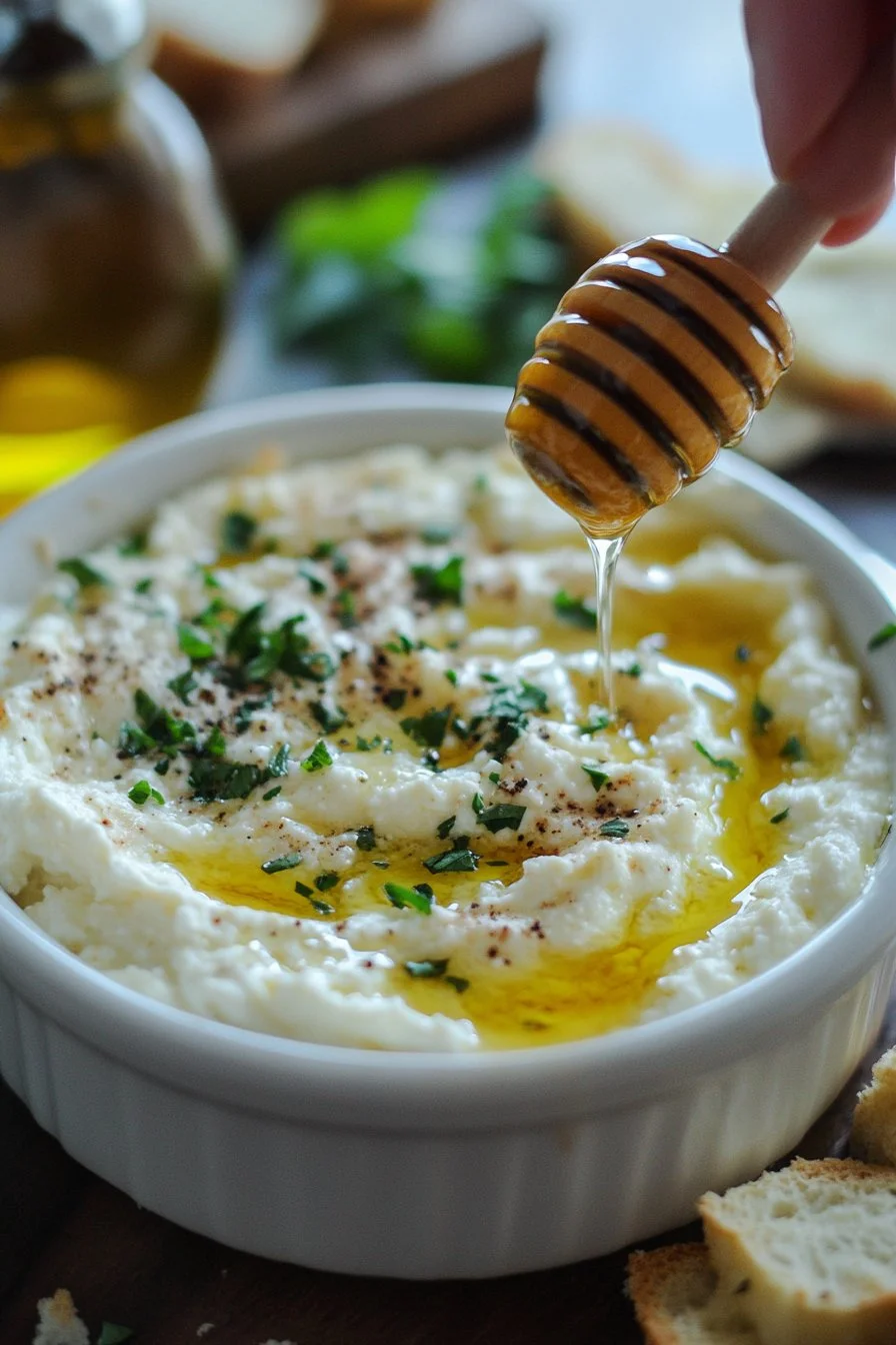 Delicious Ricotta Dip with Hot Honey