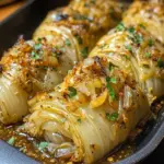 Easy Roasted Cabbage with Amazing Onion Dijon Sauce