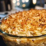 French Onion Chicken Orzo Casserole