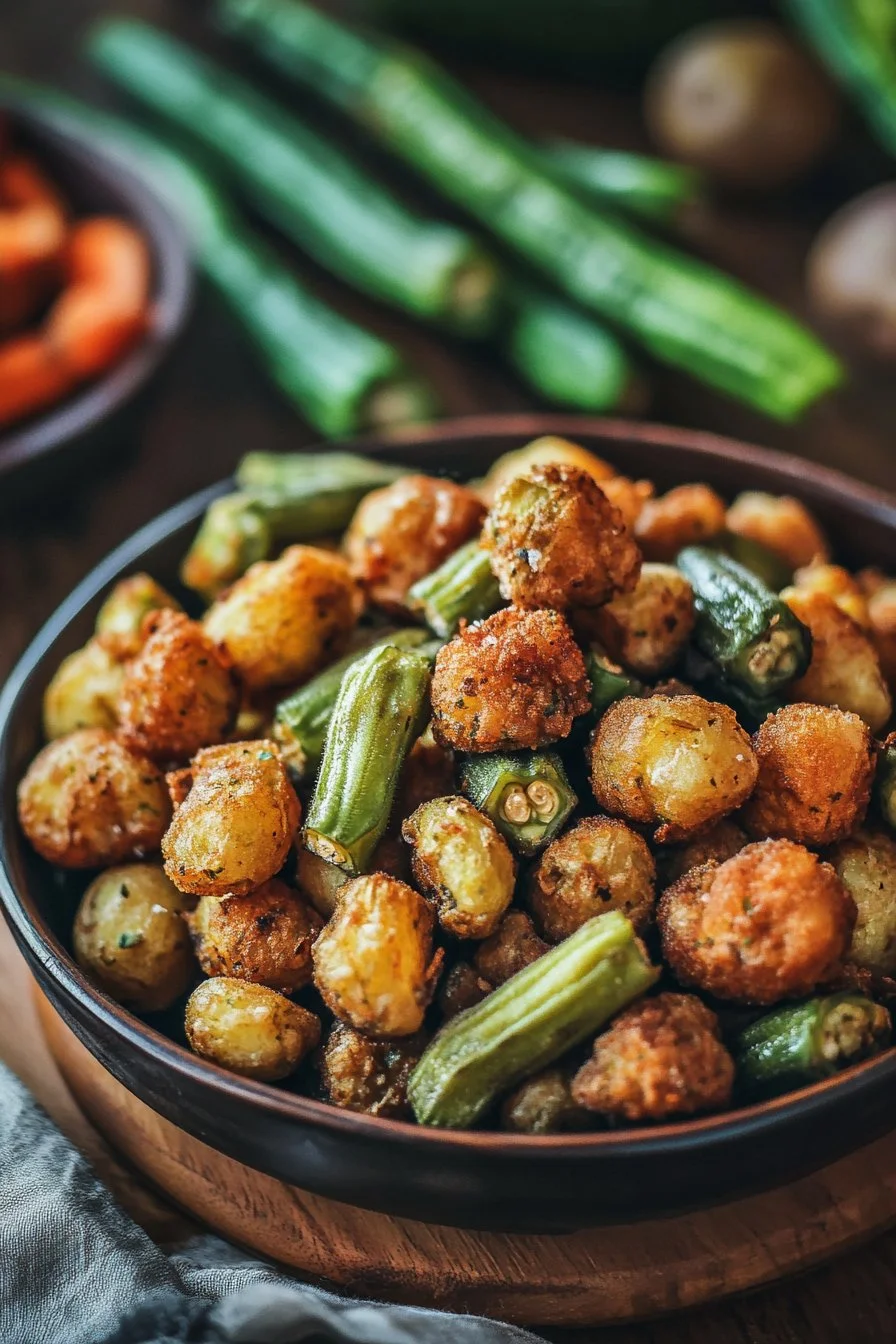 Fried Okra and Potatoes