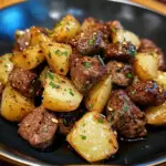 Garlic Butter Beef Bites with Potatoes
