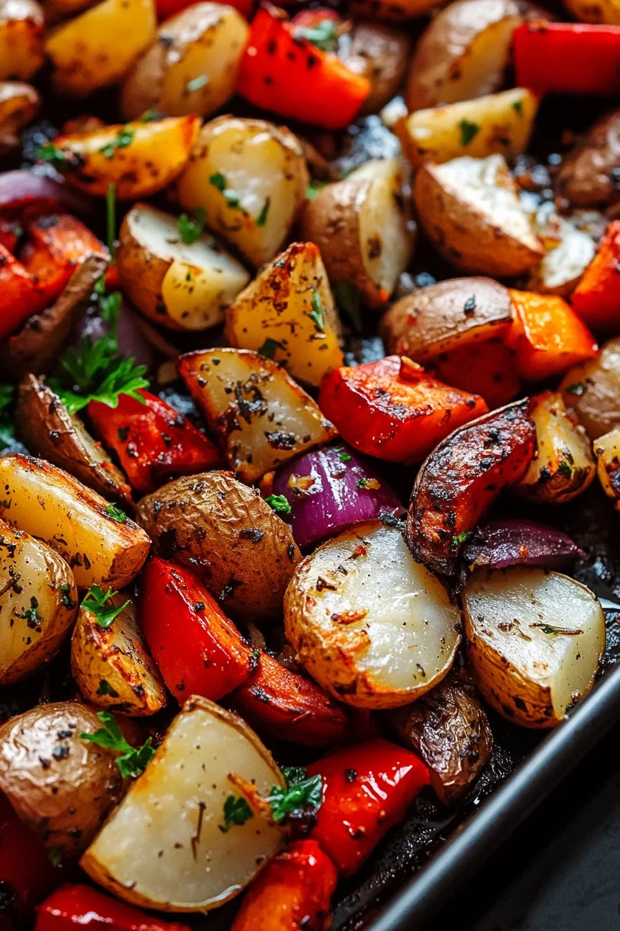 Garlic Herb Roasted Potatoes and Veggies