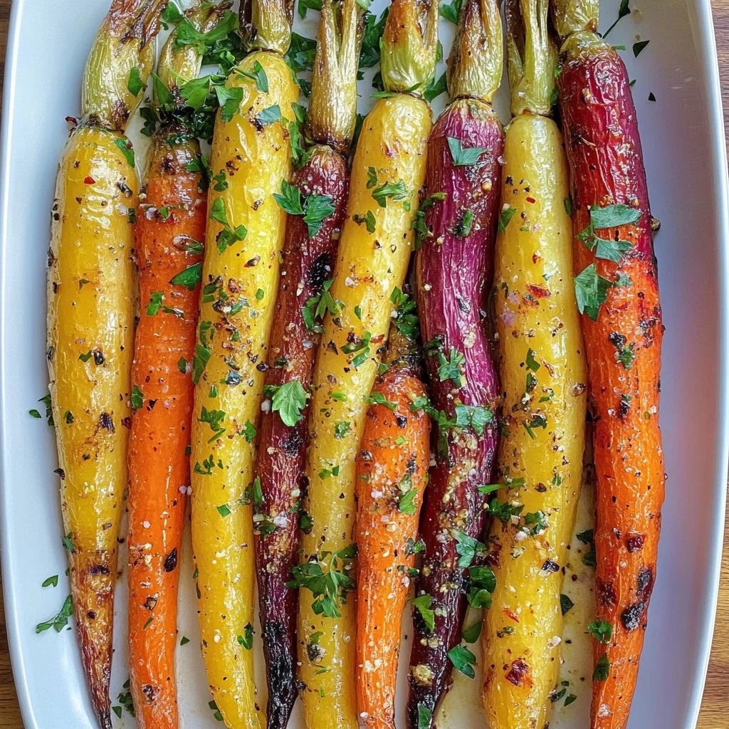 Garlic Roasted Rainbow Carrots