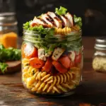 Grilled Chicken Caesar Pasta Salad Jars