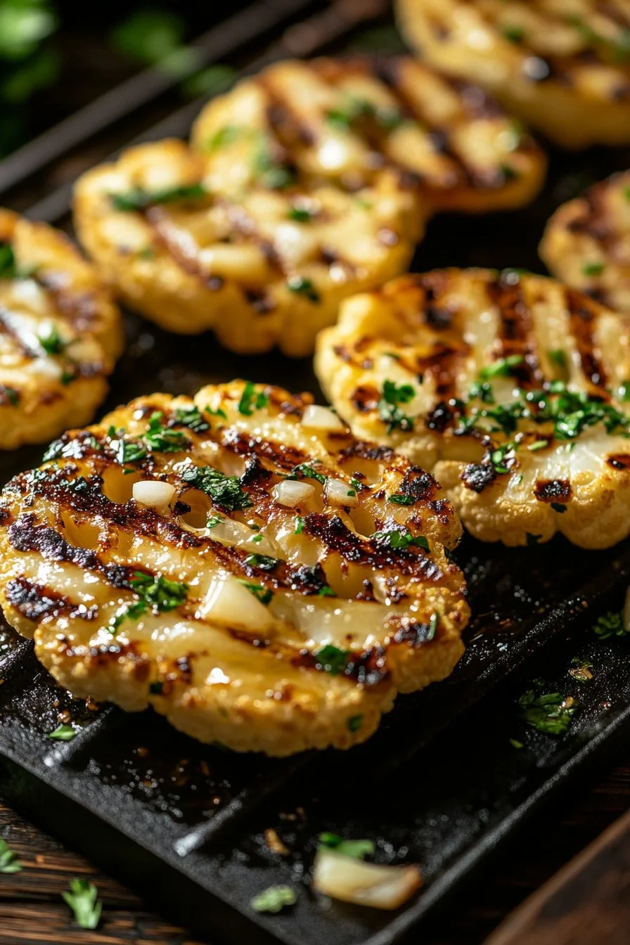 Grilled Garlic Cauliflower Steaks
