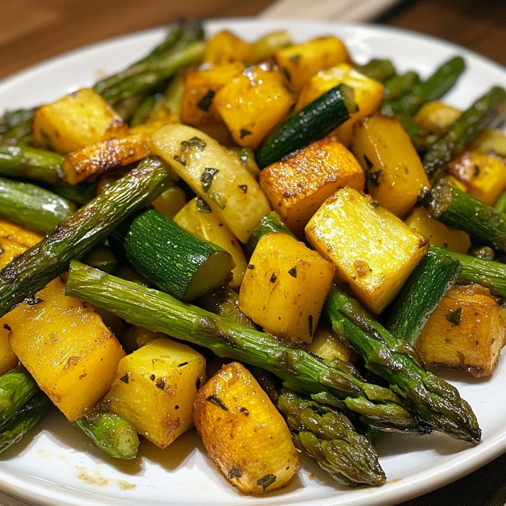 Healthy Asparagus with Zucchini and Squash
