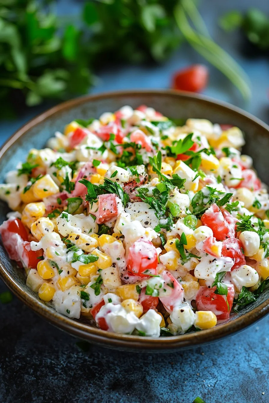 Healthy Street Corn Salad with Greek Yogurt