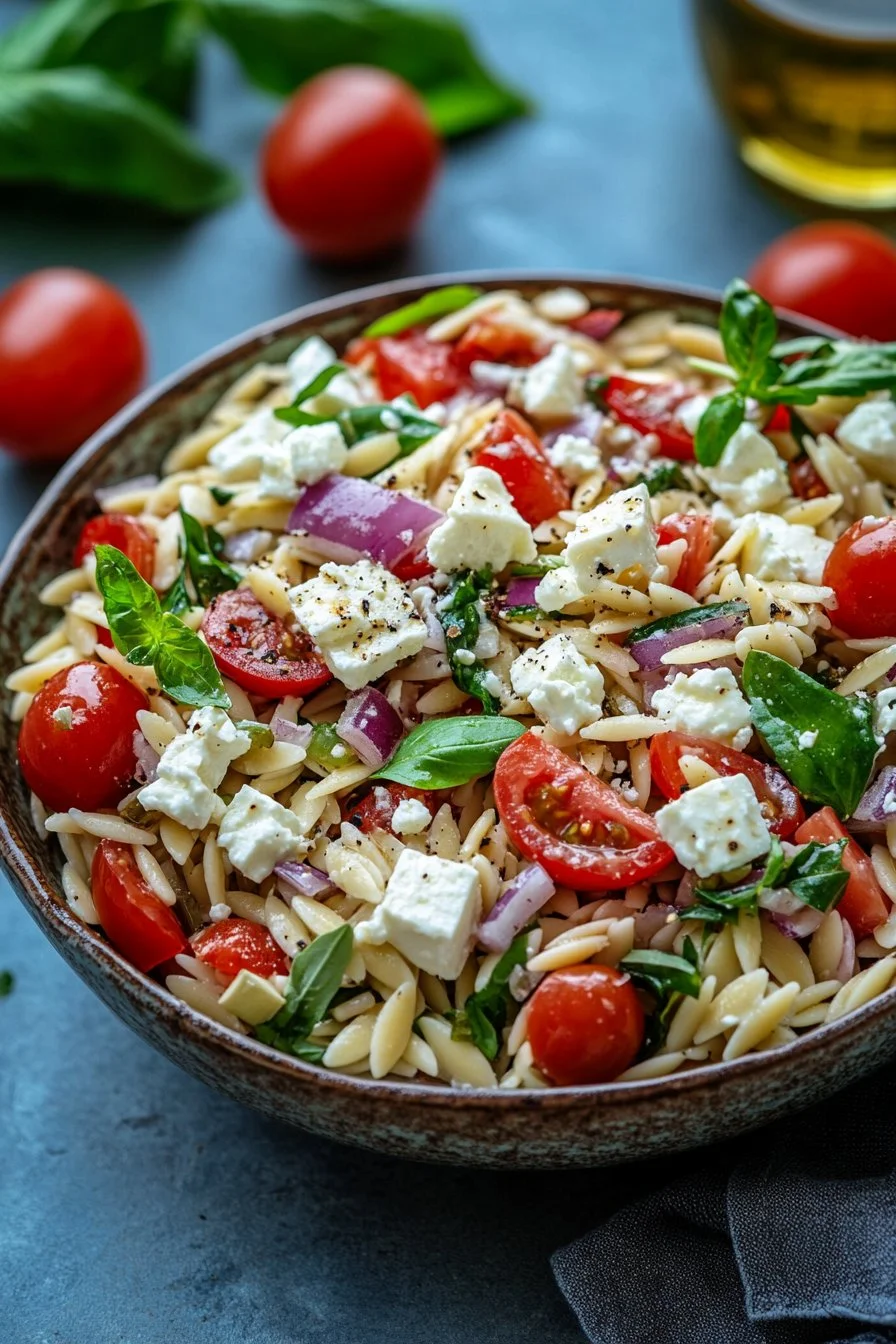 Mediterranean Orzo Salad with Feta
