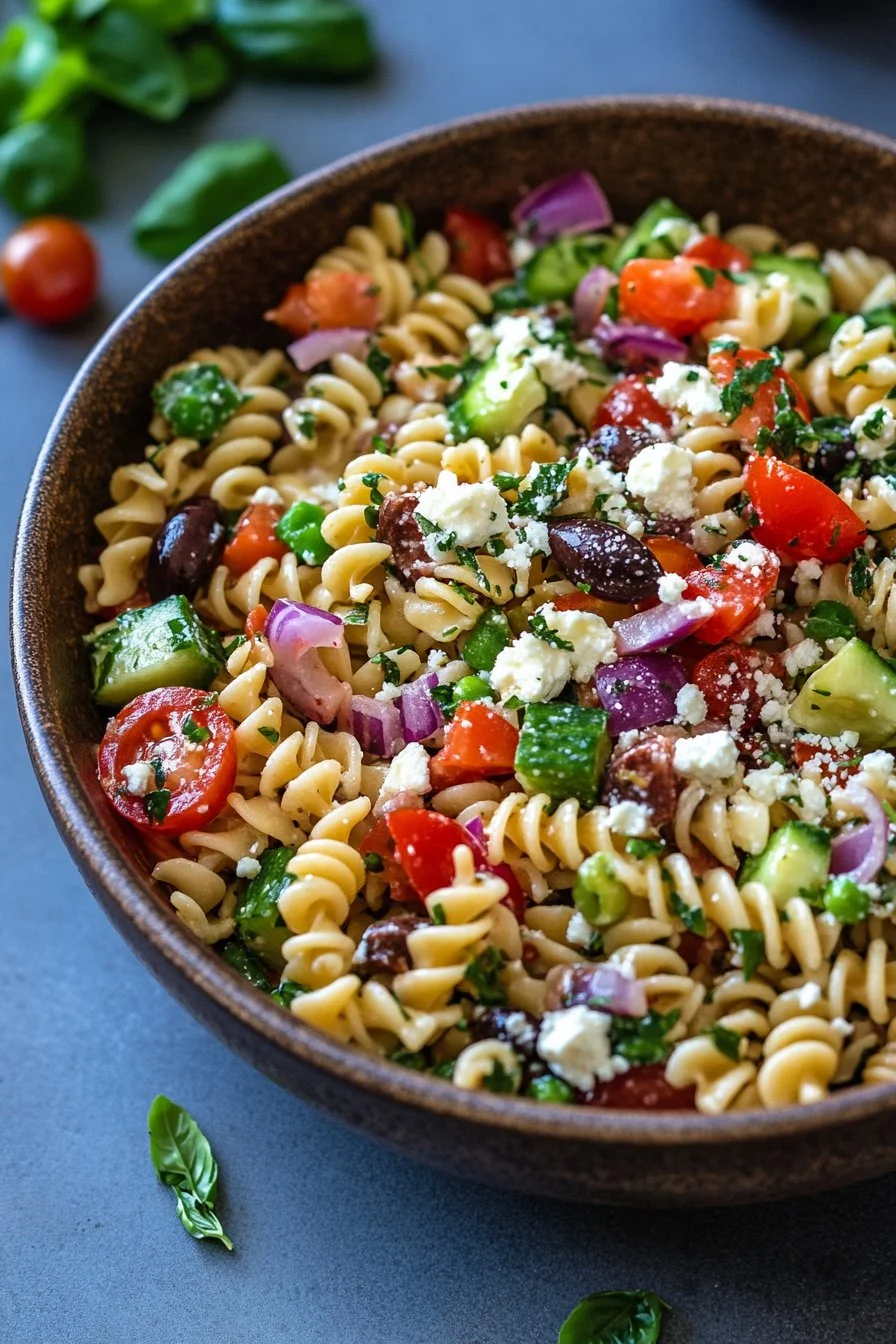 Mediterranean Pasta Salad: A Seriously Easy 1 Bowl Wonder