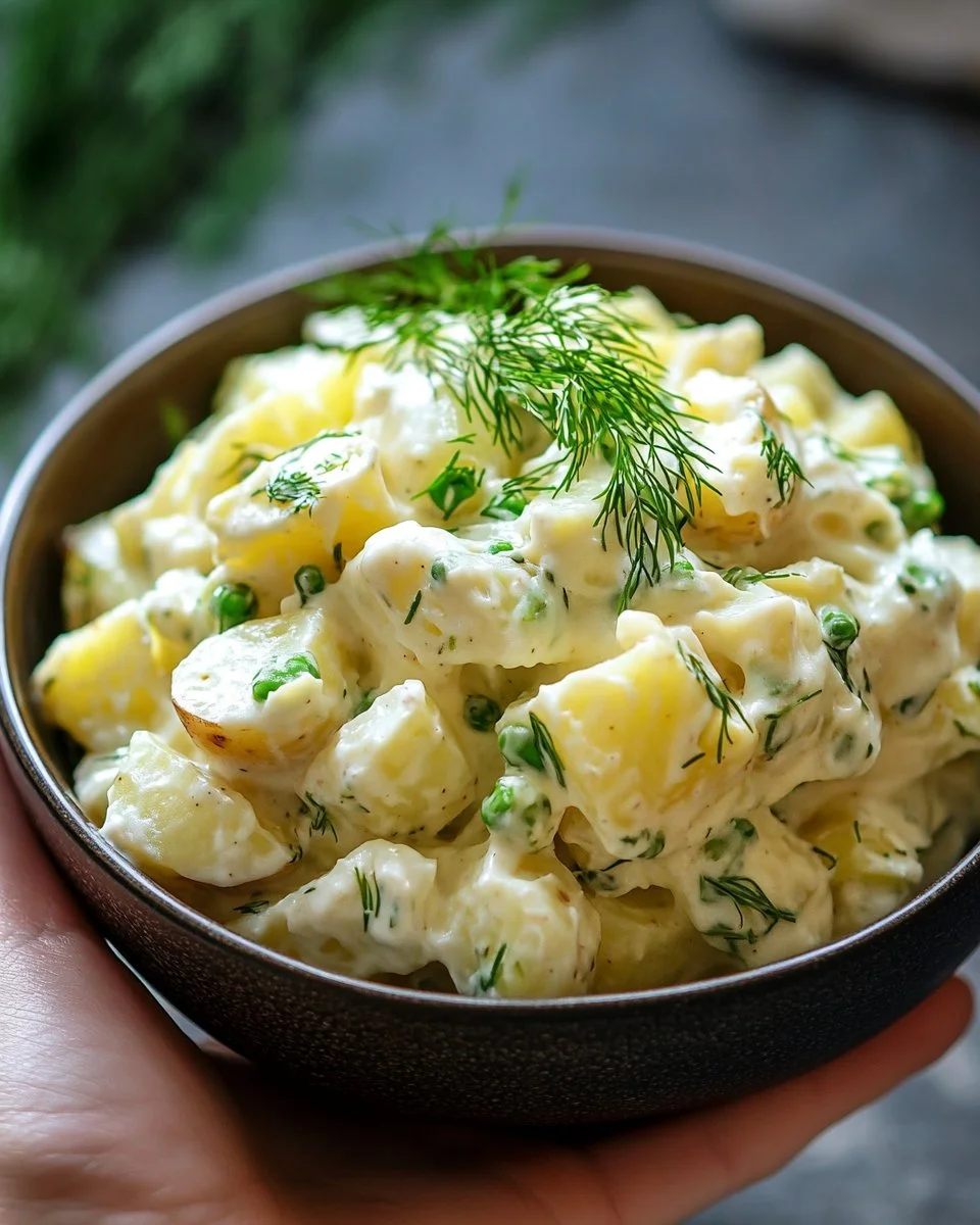 Norwegian New Potato Salad with fresh ingredients and herbs