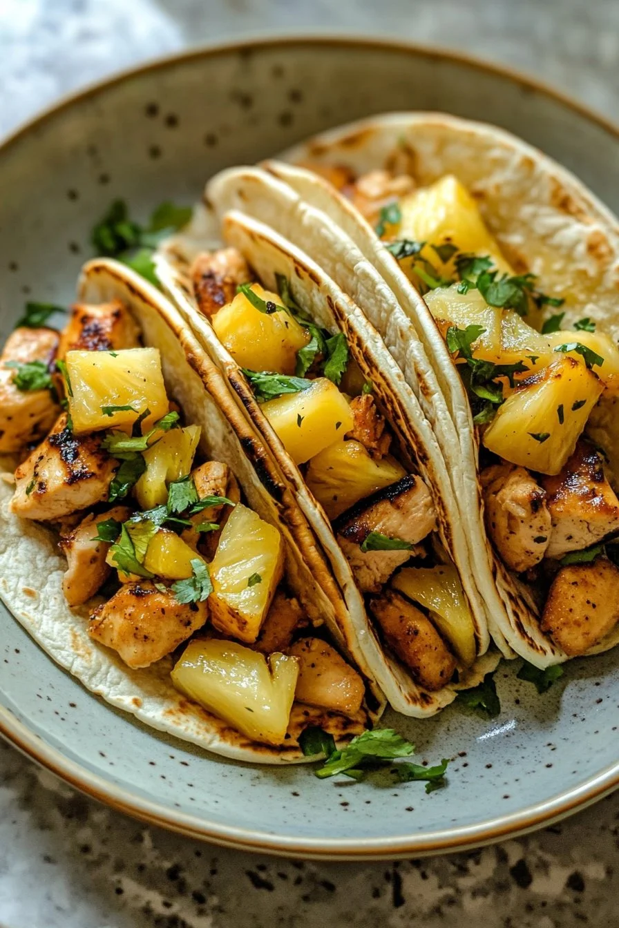 One Pan Chicken & Pineapple Tacos
