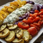 Oven-Baked Vegetables with Cold Tzatziki Dressing