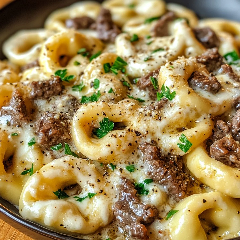 Philly Cheesesteak Tortellini Pasta