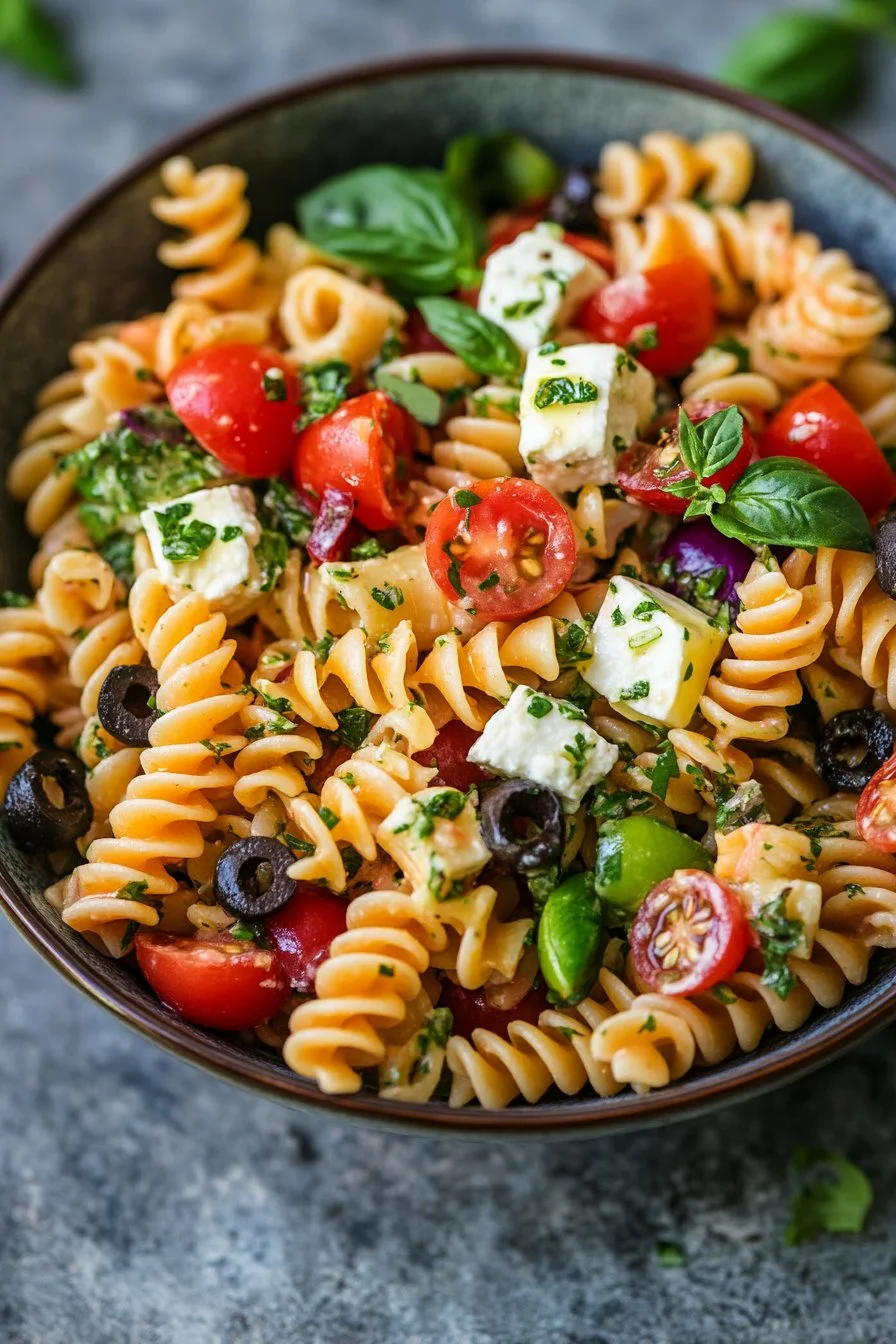 Pin by Debbie McGuigan on Vegetarian and Mediterranean | Cold pasta salad recipes, Greek salad pasta, Mediterranean pasta salads