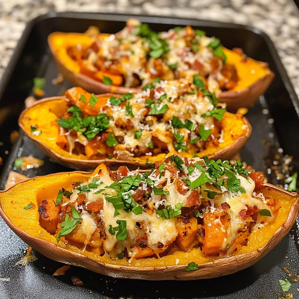 Protein Loaded Sweet Potato Boats
