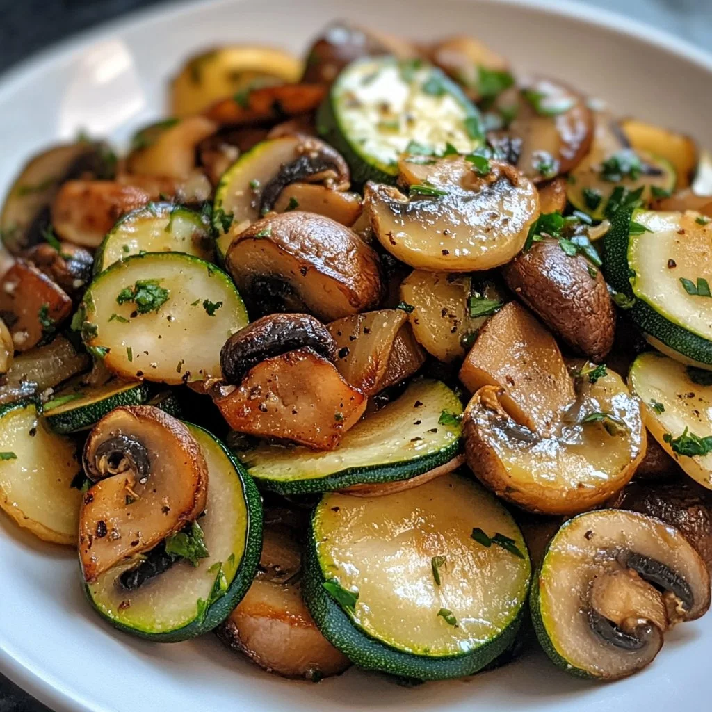 Sautéed Zucchini, Mushrooms, and Onions